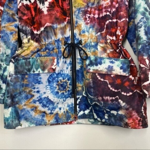 Alice‎ + Olivia Tie Dye Print Rain Jacket Multicolor Women Size Small - Picture 4 of 8